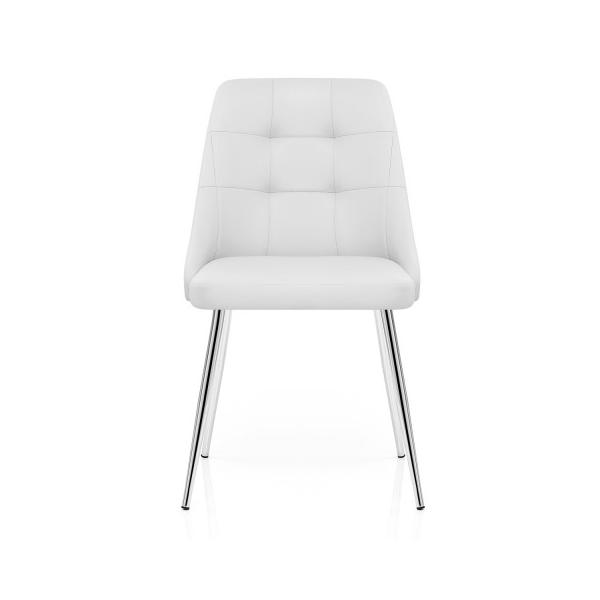 Trendy Padded White Leather Chair With, White Leather Chairs