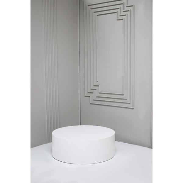 Low circular white Plinth